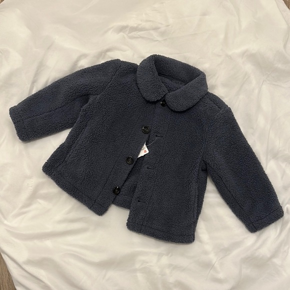 [KID] UNIQLO Soft Fleece Gray Jacket Super Warm Unisex - Picture 5 of 6